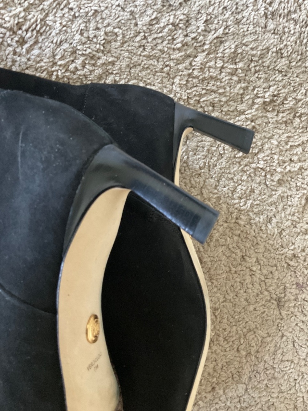 Veronica Beard Kelby Suede Side Zip Kitten Heel Ankle Boots in black - Picture 8 of 10